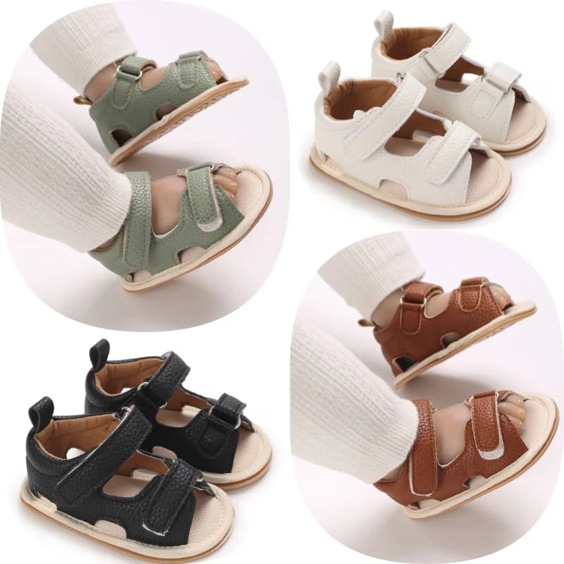 Sandali estivi per neonato 0-18 mesi con suola in gomma, per primi passi, casual, comodi, alla moda, per neonati