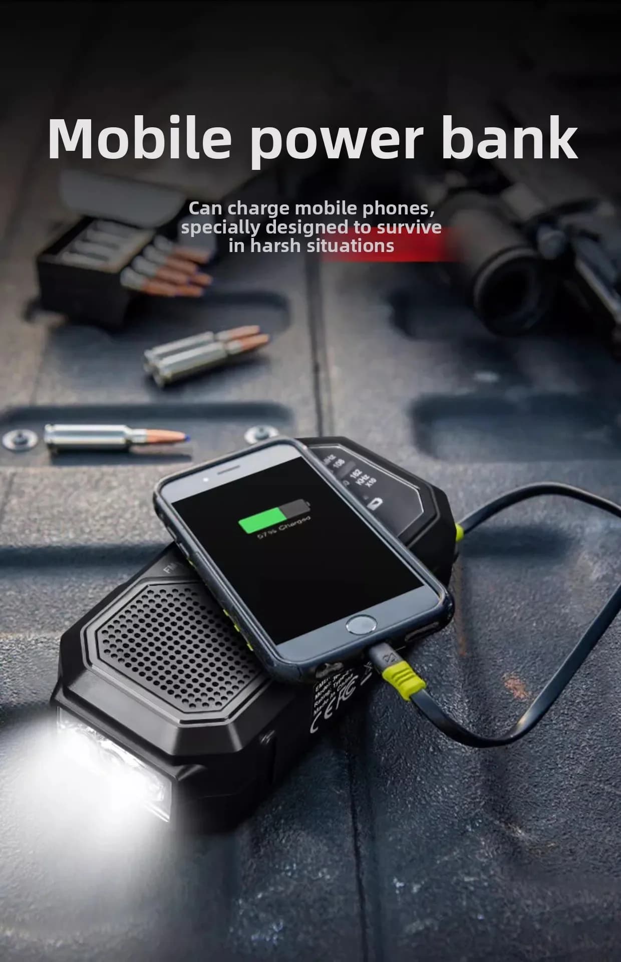 Portable Solar Radio, Emergency Kits first Aid Radio with Crank, Dynamo AM/FM Radio,Blackout Power station,USB Phone Charger