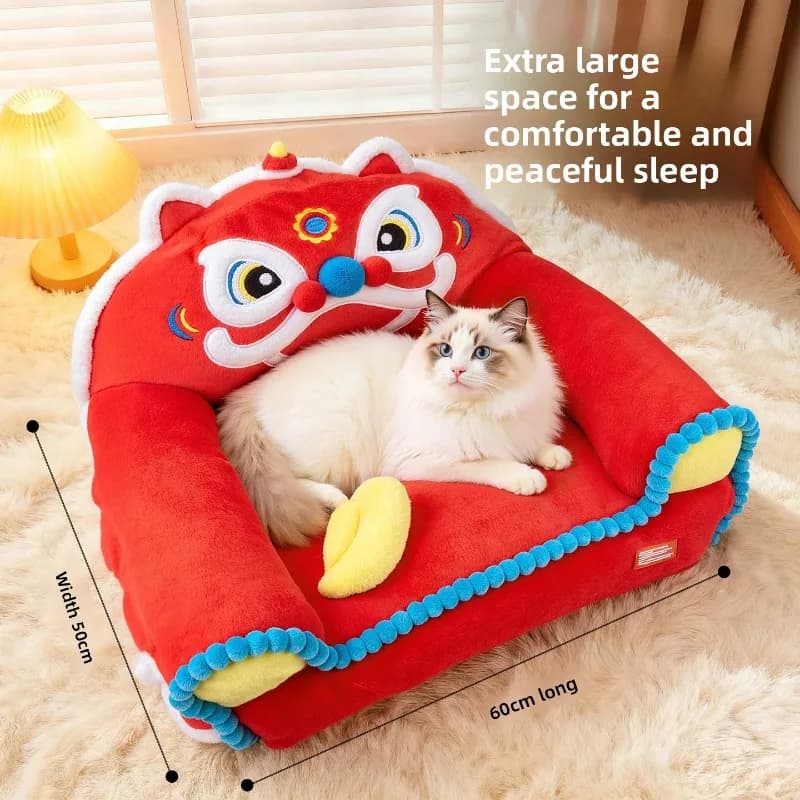 Winter Thickened Warm Small Pet Sofa Bed Dog House Indoor Large Space Cat Bed Indoor Cat Bed Home Cat House Cat Nest Keeps Warm