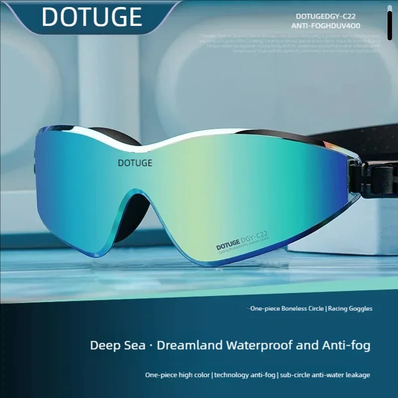 DOTUGE Swimming Goggles Anti Fog HD Waterproof Prescription Swim Glasses Medium Frame Racing Unisex For Competition