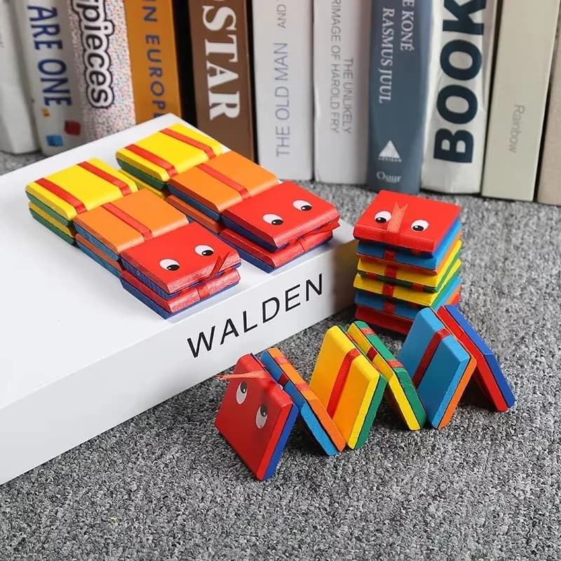 Infinite Flip pieghevole serpente di legno in legno Jacobs Ladder Toys Jacobs Ladder Fidget Classic Toy for Kids Kindergarten Puzzle Toys