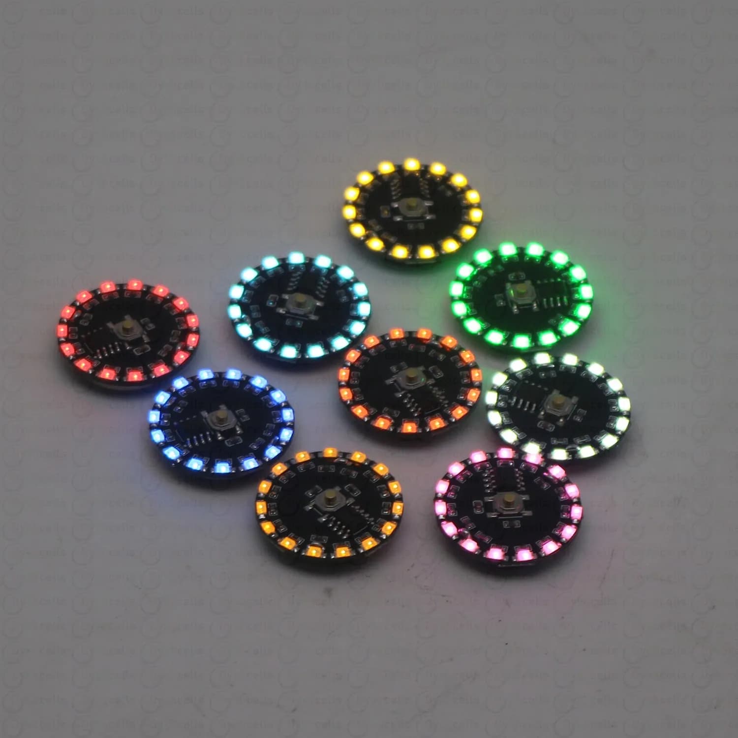 16-Modes Button flow light Wireless LED Lamp CR2032 battery Control Flashing Gradient Rotating lamp Breathing lights model toys