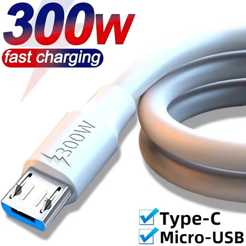 Data Cable Micro USB Type C Data Cable for USB C Charger with super fast charging from 300 W for Android charging cable Samsung Xiaomi Huawei