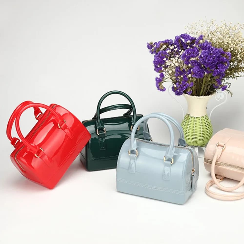 Fashion Portable Jelly Crossbody Top-handle Bags Female Handbag Shoulder Candy Transparent Women's Bucket Bag Day Clutches