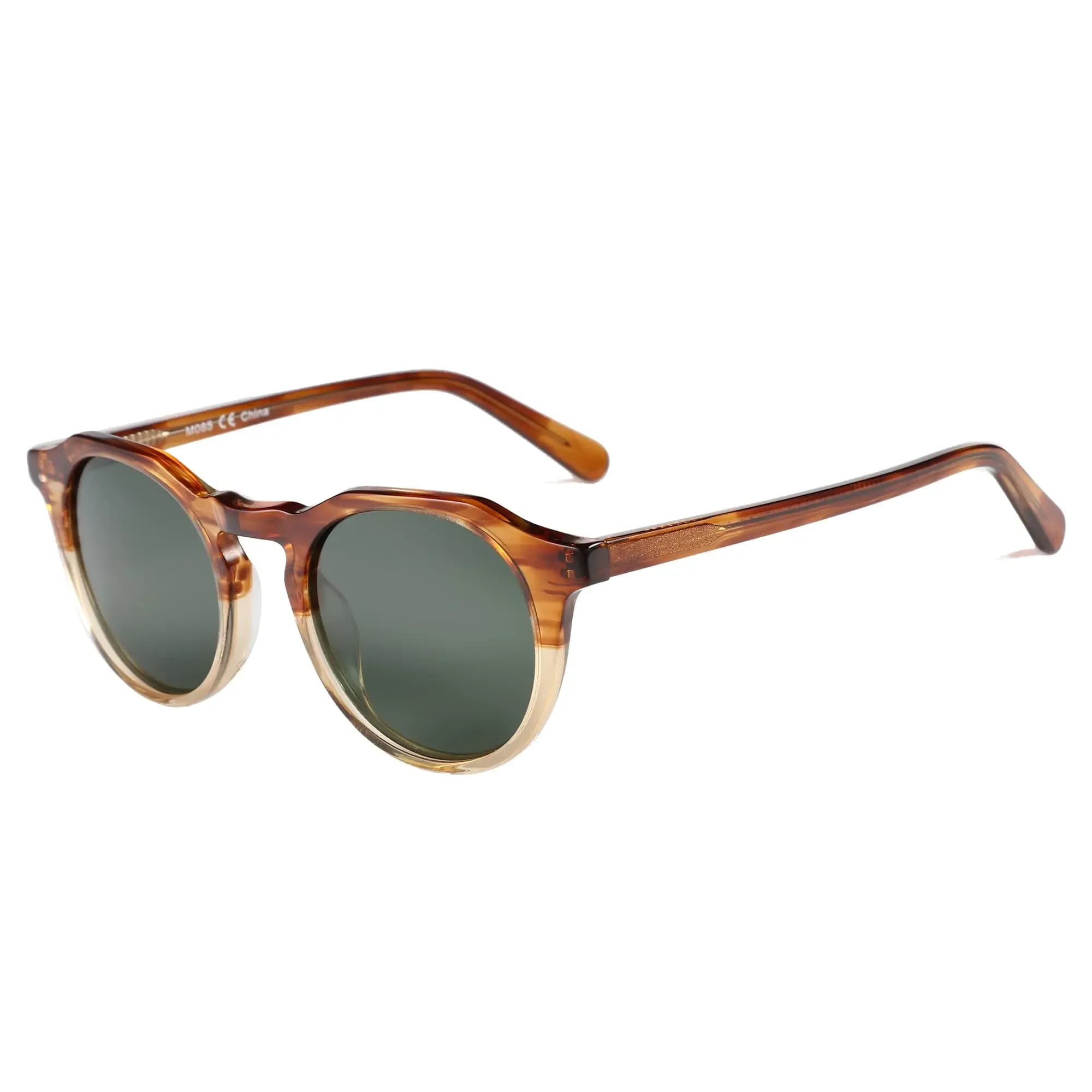 BLUEMOKY Occhiali da sole polarizzati con protezione UV400 in acetato vintage rotondi per uomo donna tendenza premium popolare
