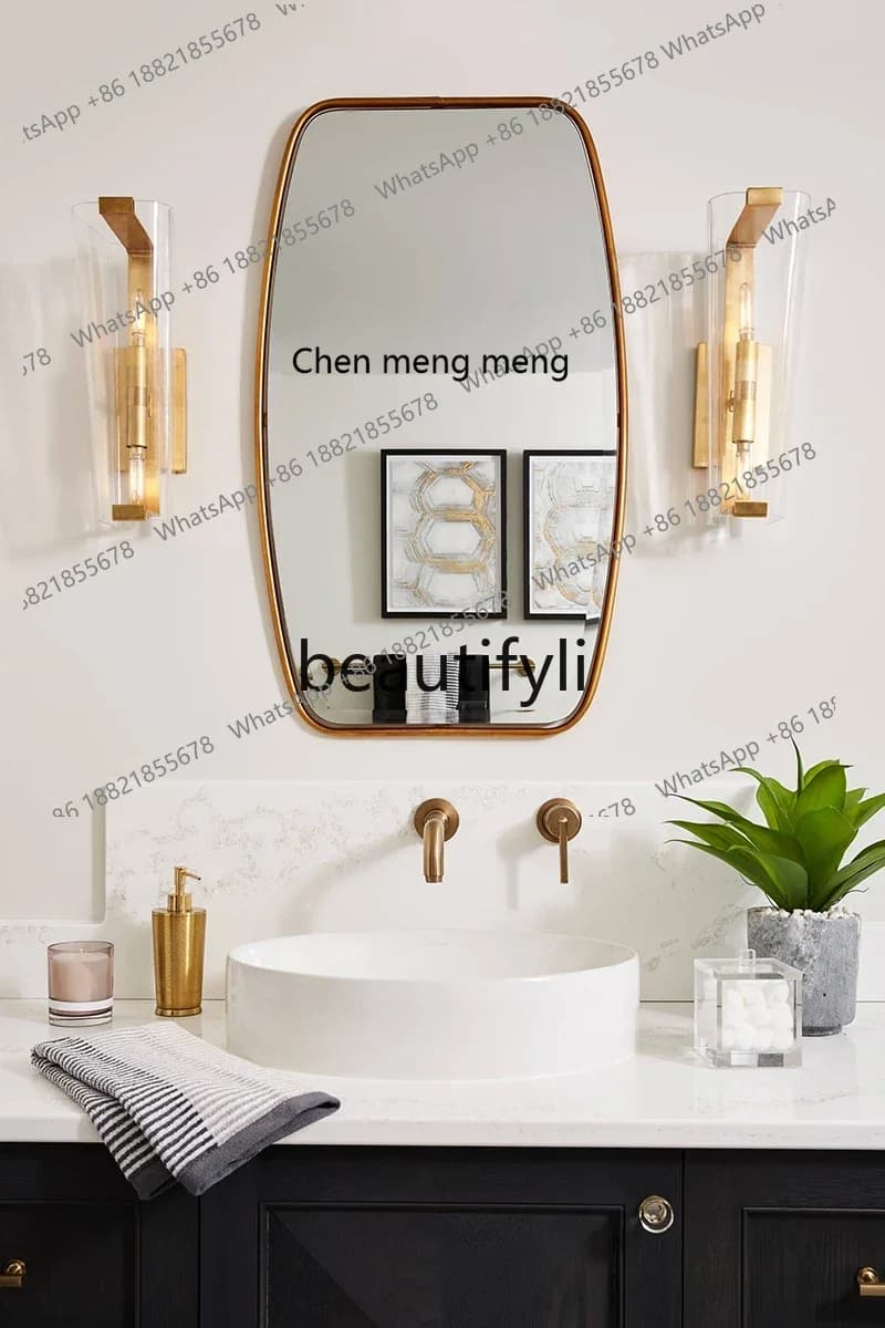 Specchio da bagno moderno e di lusso leggero, specchio decorativo da parete, specchio enigma di lusso leggero2936