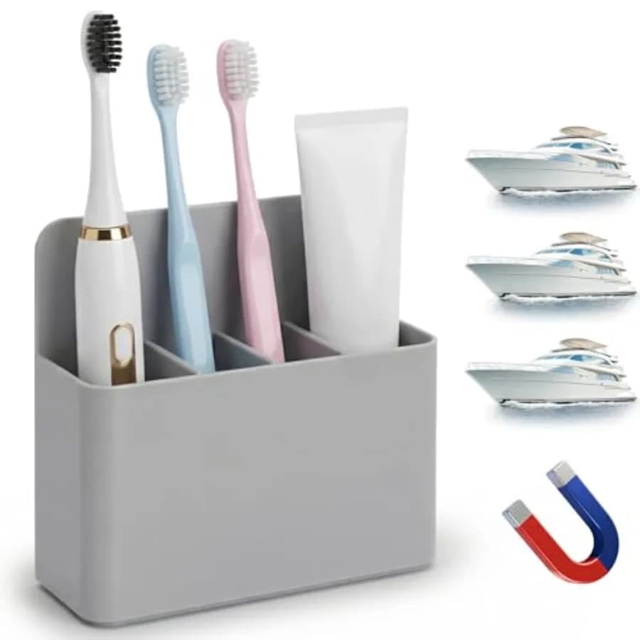 Portaspazzolino Magnetico per Essenziali da Crociera, Portaspazzolino da Viaggio per Bagni, Indispensabile per Cabine di Crociera