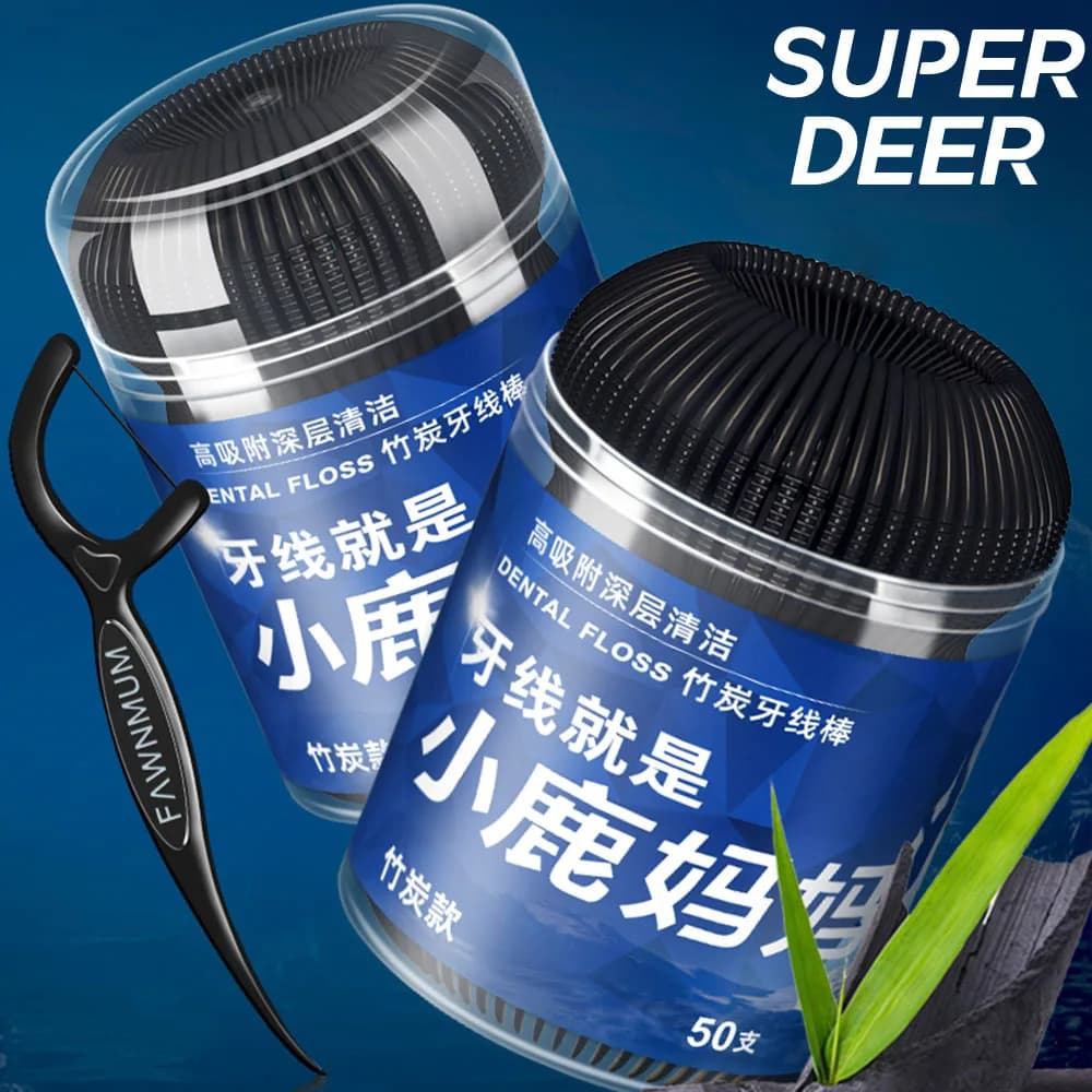 50/150/300Pcs Bamboo Charcoal Dental Floss Stick Teeth Flosser Disposable Toothpick Floss Picks Oral Care Cleaning Tool