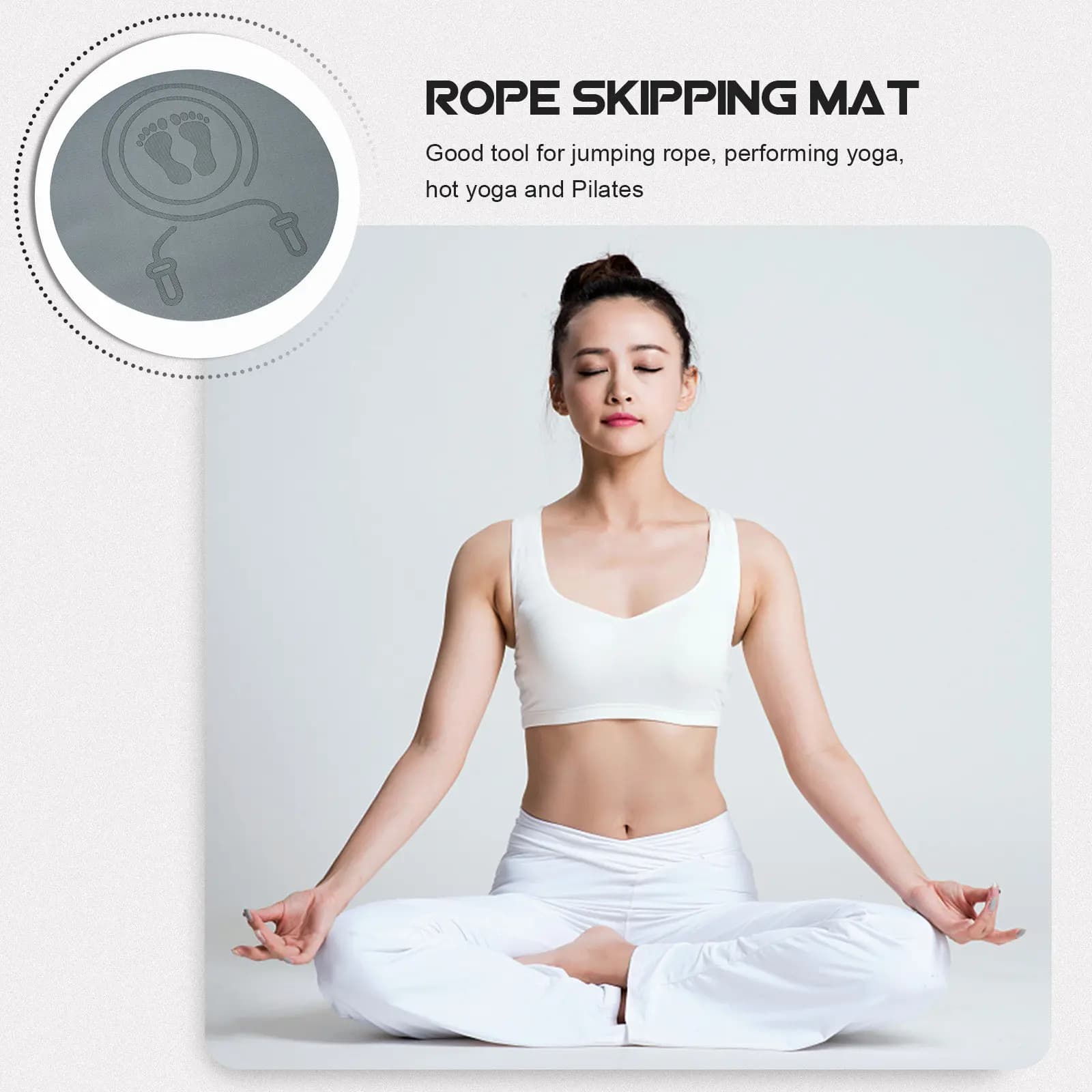 Anti-slip and Amortizing Mat for Jumping with Corda, Comfortable TPE Bearing for Exercises, Indoor Fitness Mat for Yoga and Pilates
