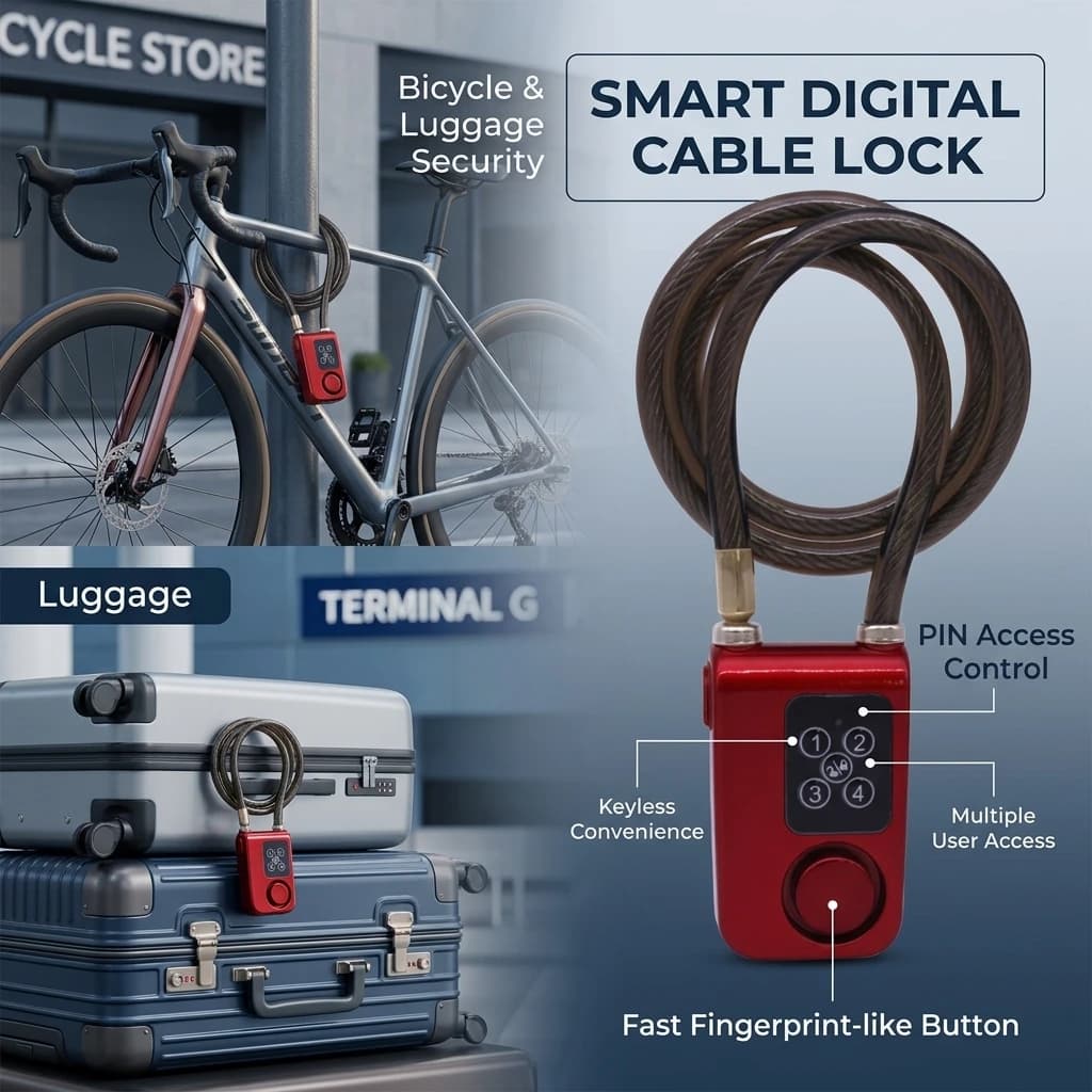 Serratura elettronica con telecomando intelligente per allarme antifurto per bicicletta Y787R Design impermeabile Lunga durata della batteria