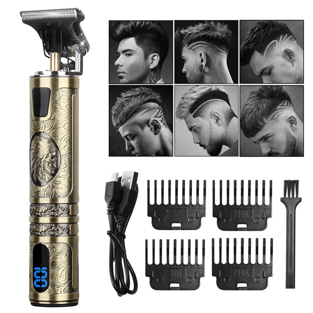 T9 Hair Clipper Repair Beard Shaving Body Hair Trimmer Clippers Electric Machine Men Haircut Machine 0mm Barber Shaver US STOCK