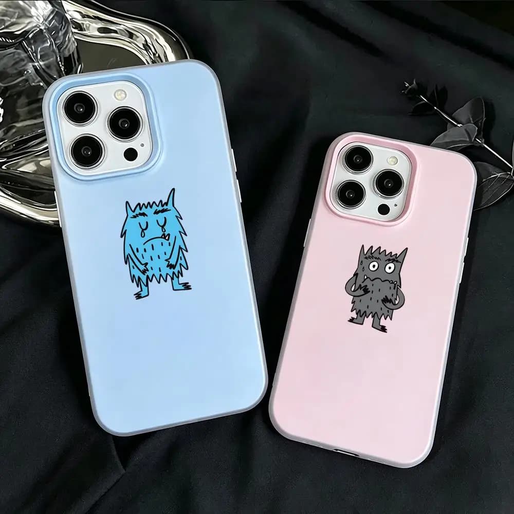 Cover per telefono effetto gelatina 2 in 1 a doppio strato, stile dopamine, compatibile con iPhone 17/16/15/14/13/12 - The Color Monster