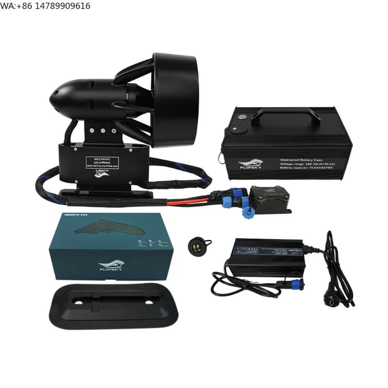 Motore Elettrico per Trolling FLIPSKY IP68 in Lega di Alluminio, Motore SUP 6384 Fin Thruster 4200W, Propulsore Elettrico Subacqueo per Barche, Kayak e Paddle Surf