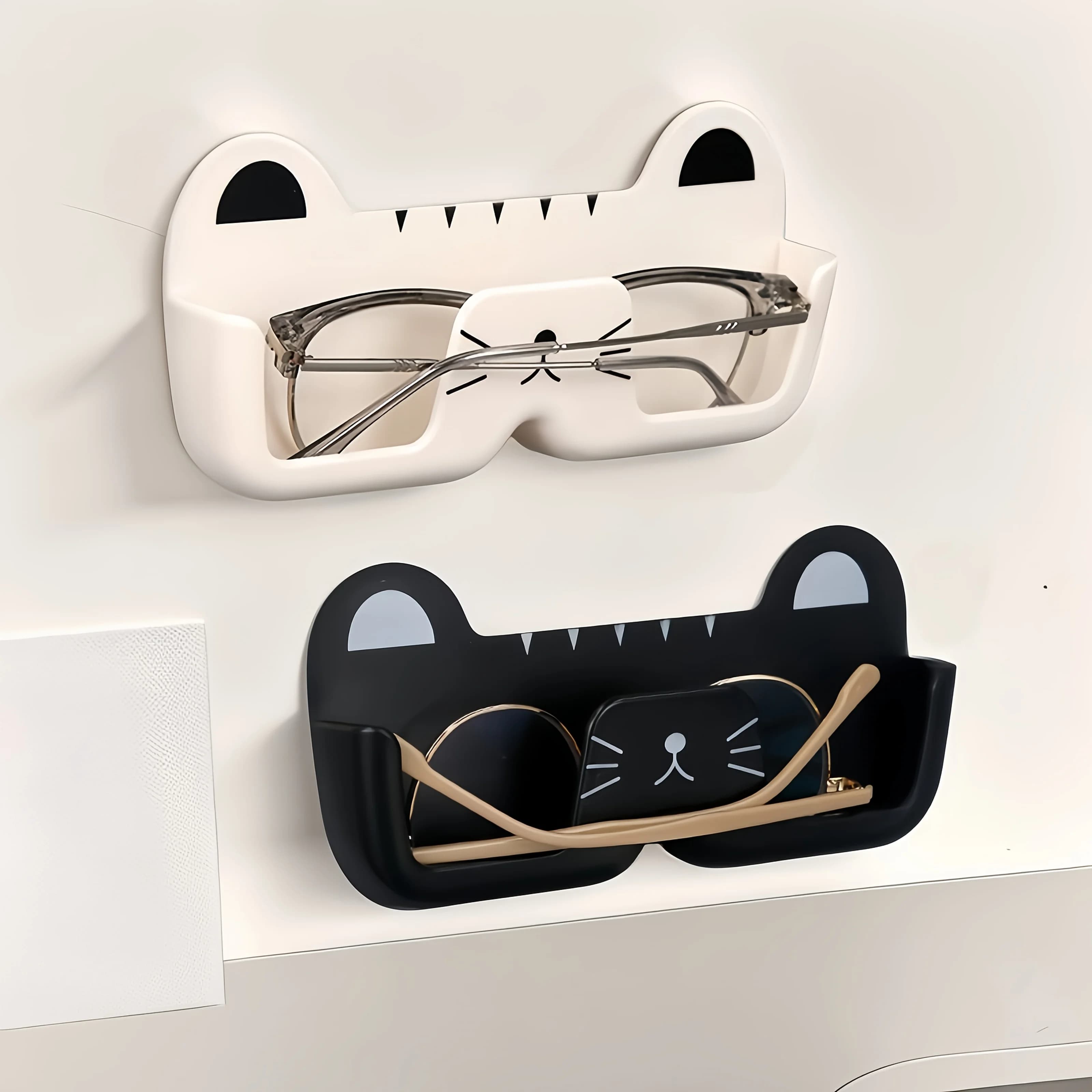 Wall-mounted eyeglass storage box, suitable for bedside bathroom and living room cabinets, shelves