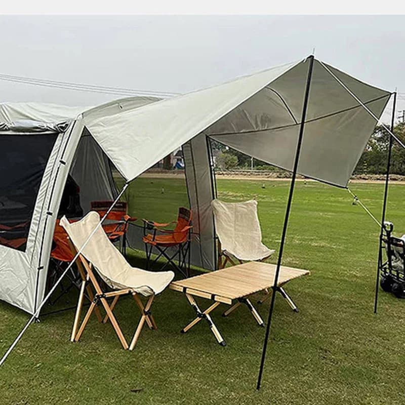 Tenda posteriore per auto Tenda da campeggio per estensione posteriore per auto Tenda da spiaggia Parasole impermeabile adatta per SUVS MPV Viaggio di guida autonoma per 5-6 persone