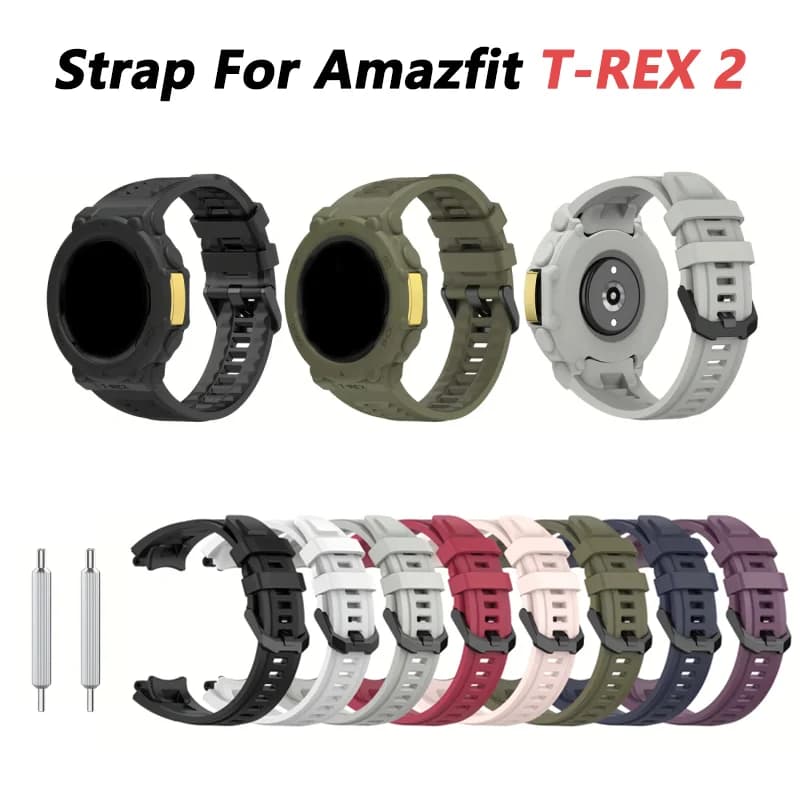 Cinturino per AMAZFIT T-Rex 2, Ricambio per Uomo, Cinturino Sportivo Regolabile con Strumento di Rimozione per Amazfit T Rex 2 | Impermeabile