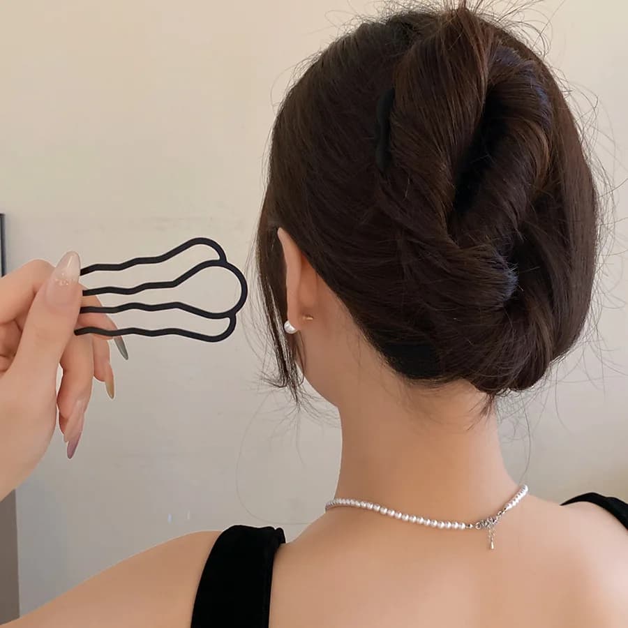 U shaped hair combs in metal Simple back of head Clip for hair Lateral combs for hair Updo Hair sticks Hair styling tool Z ornament