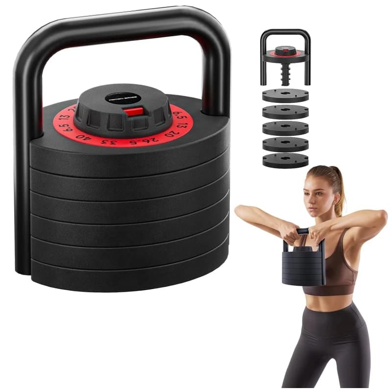 Kettlebell Regolabile da 40 LBS con 6 Opzioni, Pesi per Allenamento Total Body, Attrezzatura da Palestra per Casa