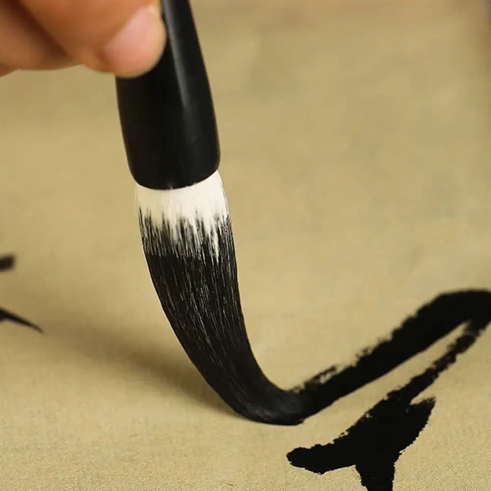 Traditional Chinese Calligraphy Brush Oil Painting Goat's Hair Scriptures Writing Brush Wood High-end Art Paint Brush