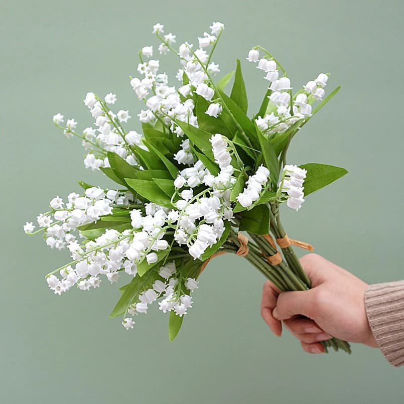 1/2 pz. Fiore Artificiale Bianco Campanula in Plastica Fatto a Mano per Casa, Giardino, Festival, Matrimonio, Ghirlanda, Bouquet da Sposa - Offerta Imperdibile