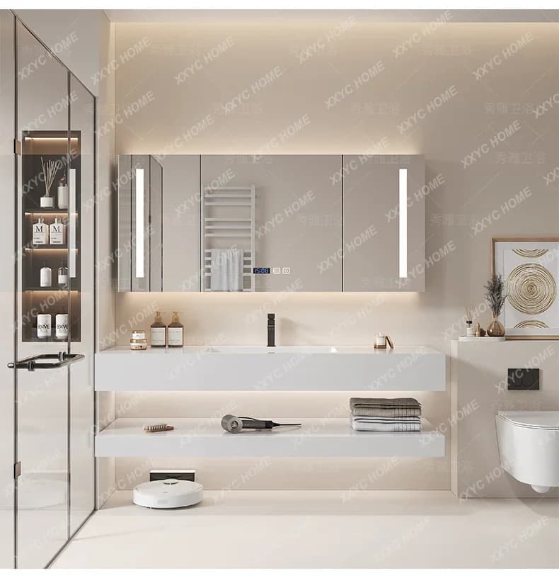 Mirror Storage Bathroom Cabinet Toilet Corner Makeup Sink Skincare Bathroom Cabinet Luxury Vanity Gabinete Trendy Furniture