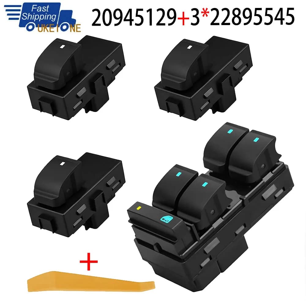 Accessori per auto interruttore alzacristallo elettrico 4 pezzi compatibile con Buick Tahoe Chevy Silverado Traverse HHR GMC Sierra 1500 2500HD 3500HD