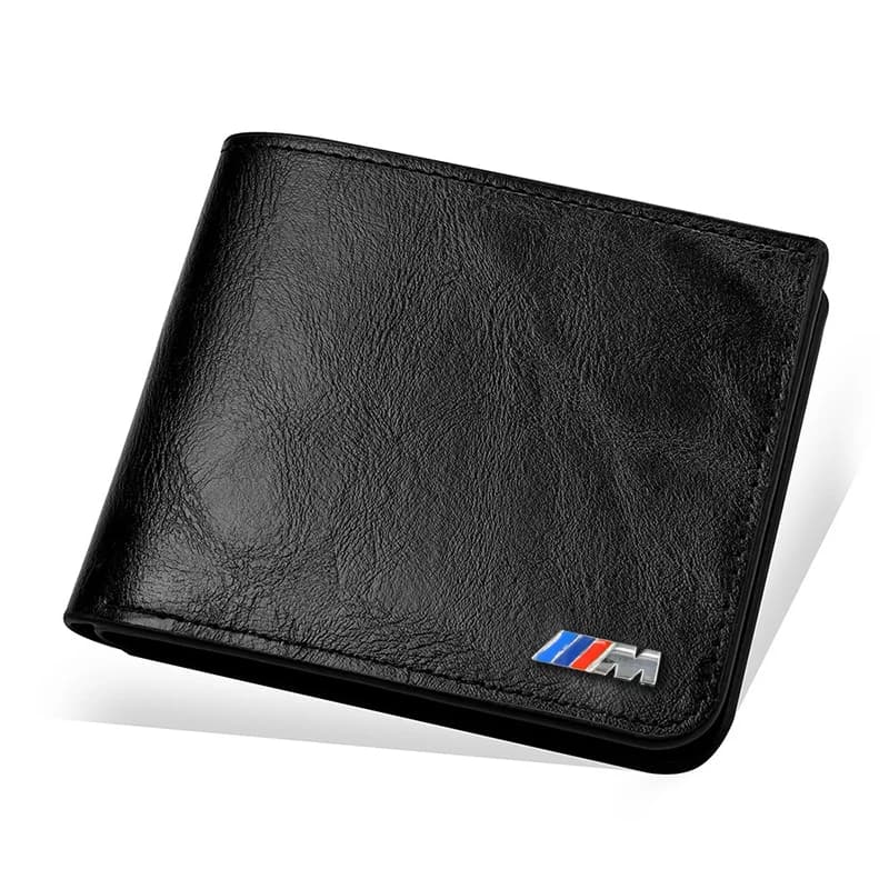 For BMW M M3 E46 E36 E30 E92 E87 E34 F10 E90 F30 E60 Luxury Metal Logo Car Driver License Leather Wallets Purses Credit Card Bag