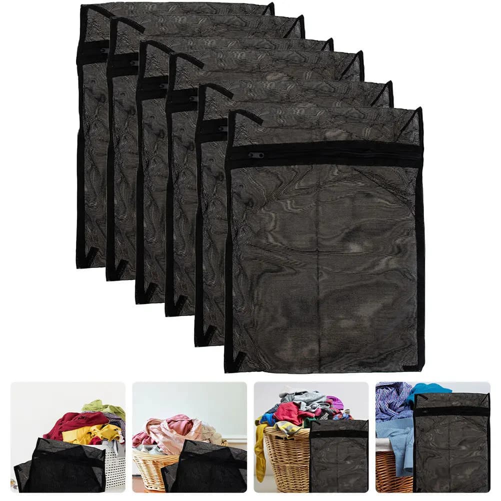 Set di 6 Sacchetti per Bucato in Rete di Nylon e Poliestere, Buste per Lavaggio con Cerniera Antiruggine, Organizzatori per Reggiseni e Calzini, Accessori da Viaggio