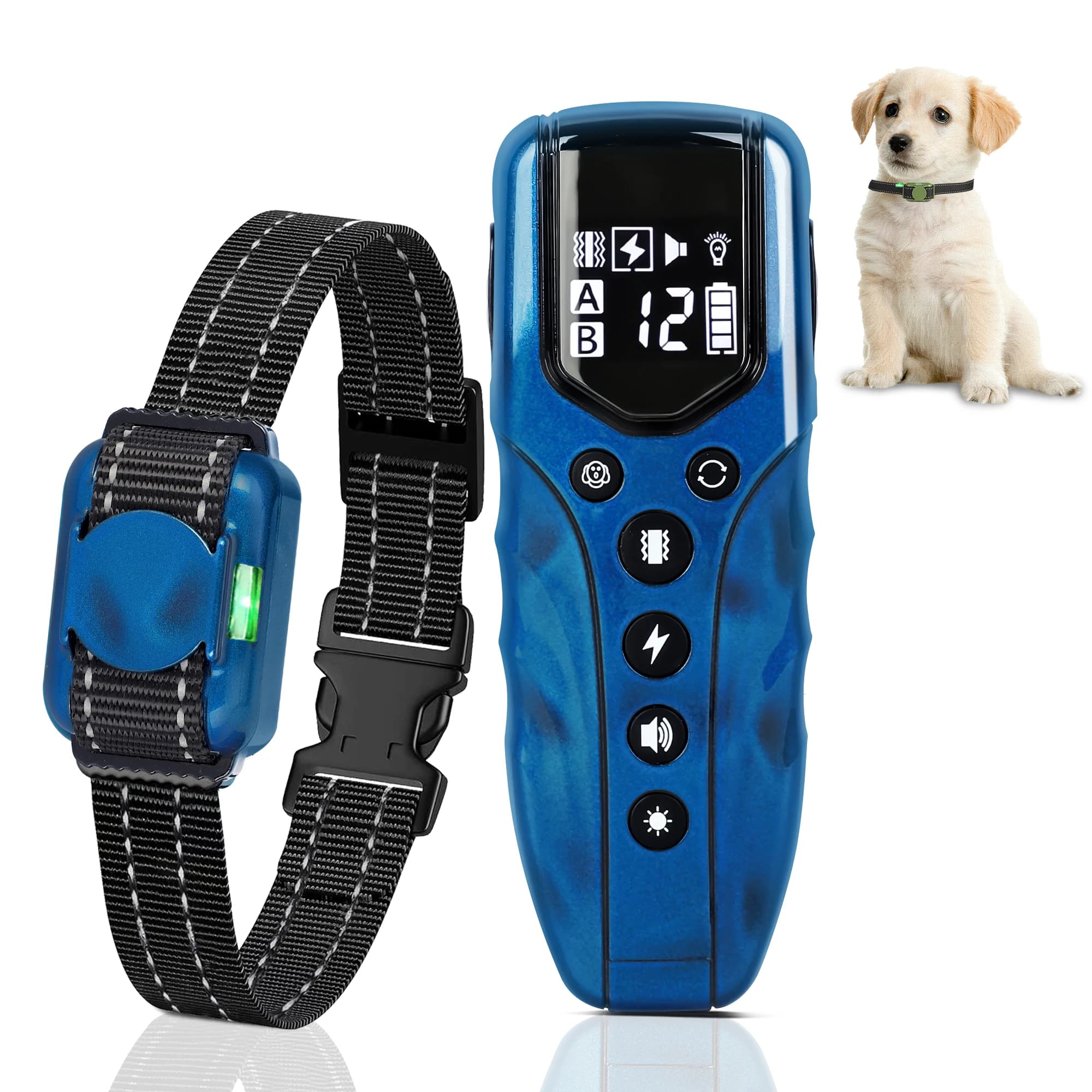 Collare antiurto per cani di piccola taglia, collare addestramento per cani con telecomando da 2000 piedi, su misura per cani di taglia piccola e media, impermeabile, ricaricabile