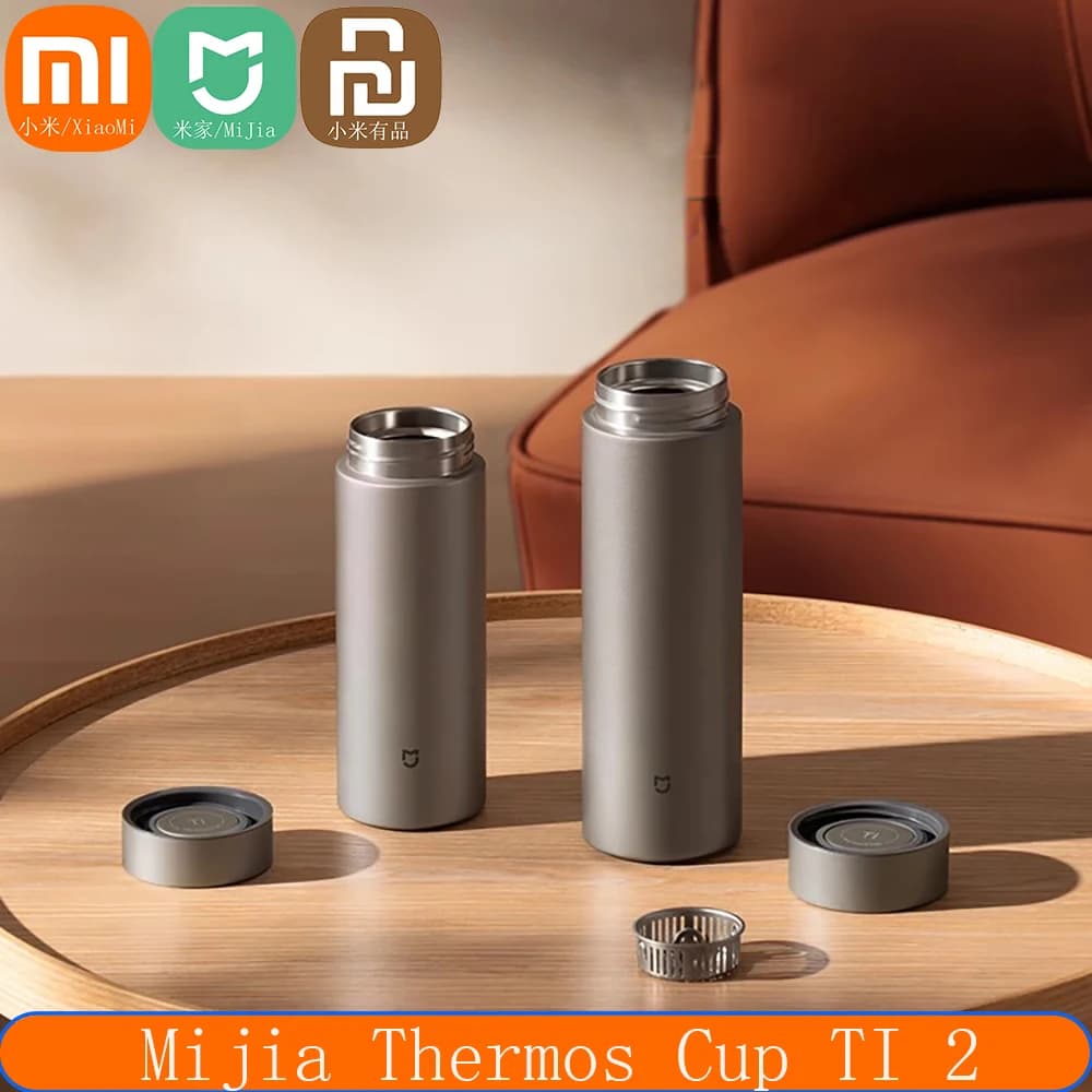 Xiaomi Smart Thermos Boccetta per vuoto Ti 2 Materiale in titanio puro 6 ore Mantieni caldo Materiale medico Mijia Thermos per bevande portatile