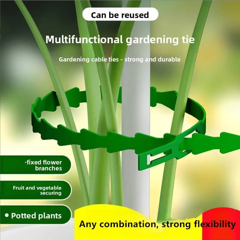 50pcs Adjustable Plastic Plant Cable Ties Reusable Cable Ties for Garden Tree Climbing Support Plant Vine Tomato Stem Clip