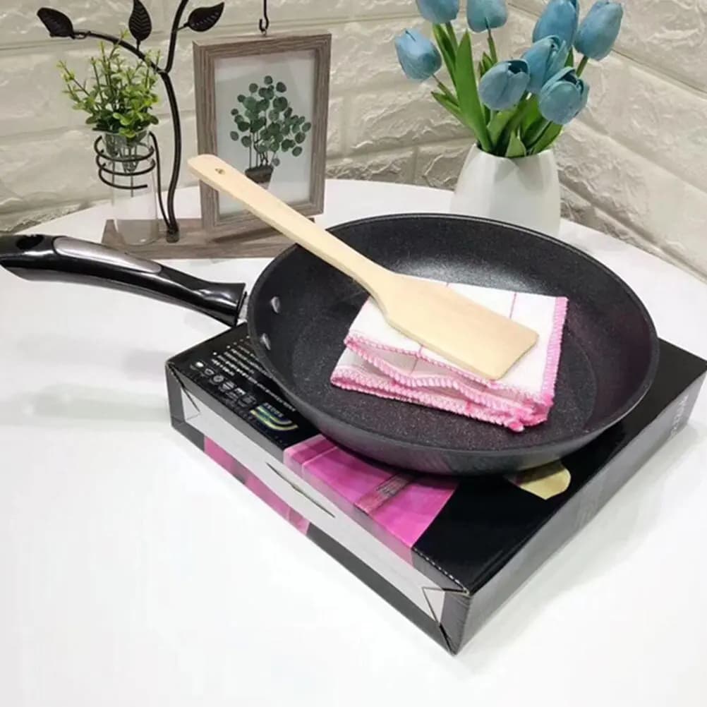 Padella Antiaderente con Manico Lungo per Uova, Omelette, Pancake, Bistecche, Patate Fritte, BBQ, Uso Domestico e in Cucina