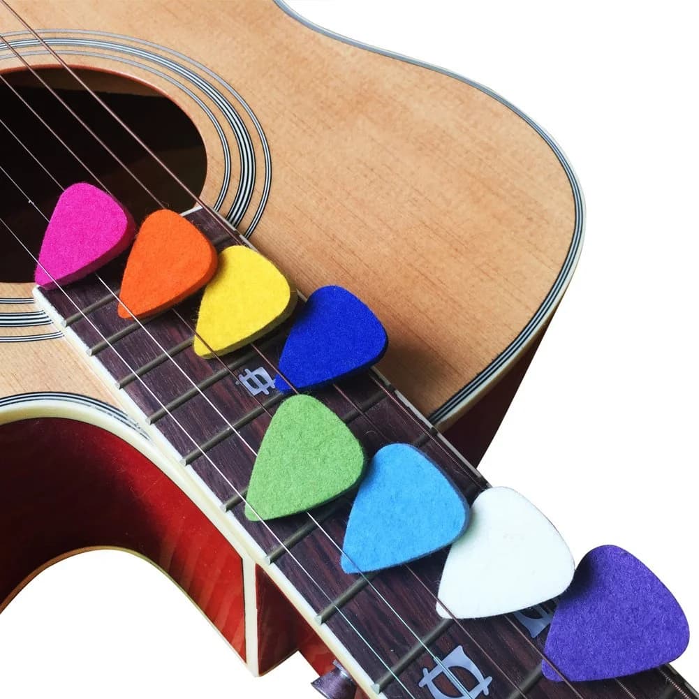 Plettri per ukulele Plettri/pettri in feltro per ukulele e chitarra, 8 pezzi Plettri per chitarra, multicolore CALDO