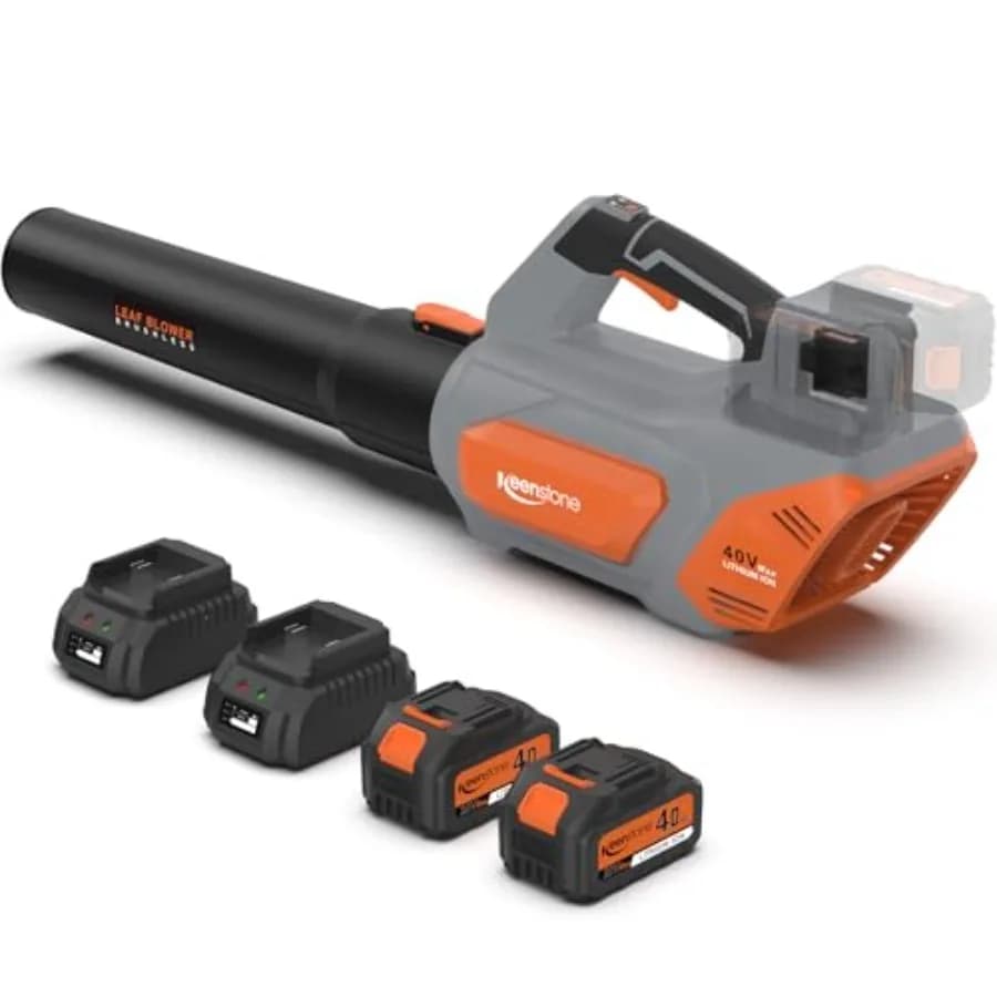 Soffiatore per foglie Soffiatori per foglie senza fili Max 620-CFM 120-MPH con 2 batterie 4000mAh e 2 caricabatterie veloci Soffiatore per foglie leggero Co
