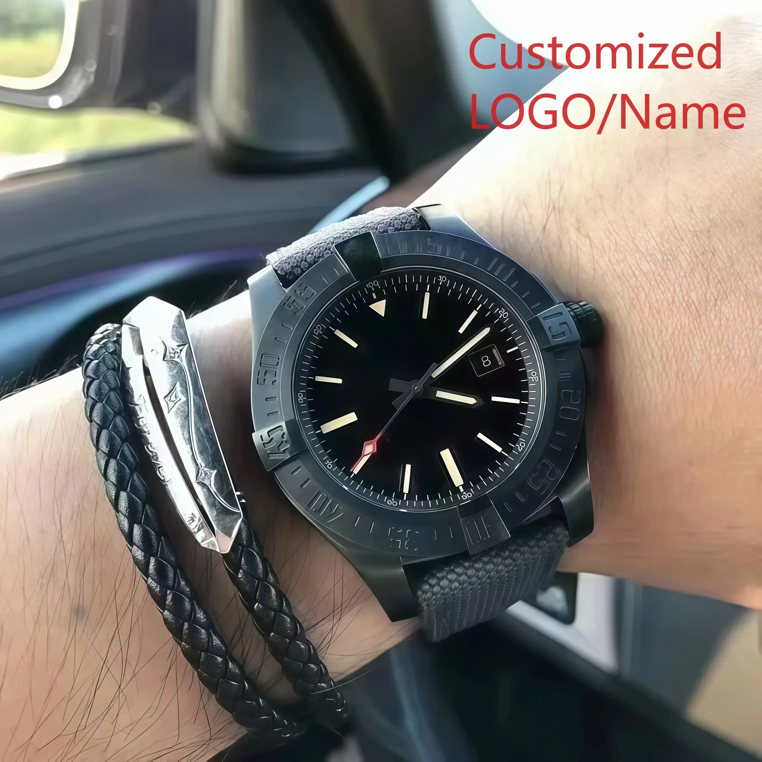 A185 Store Customized Watches Unisex 3mm and 40mm Square Luminous Mechanical Automatic Watches