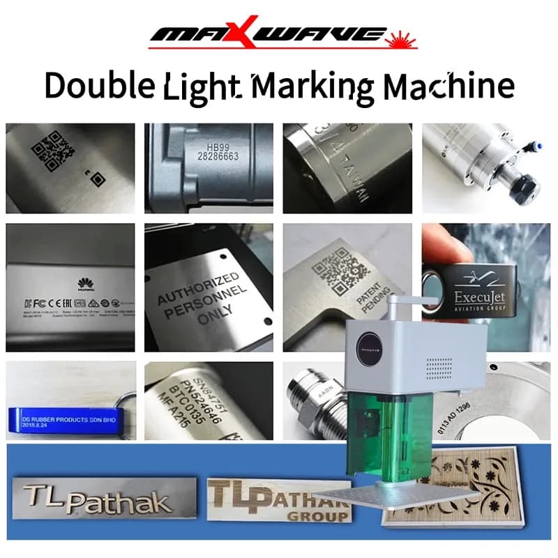 Maxwave MW-F25CA Laser Engraving Machine for All Materials Portable Double Light Laser Engraver for Metal, Wood, Plastic