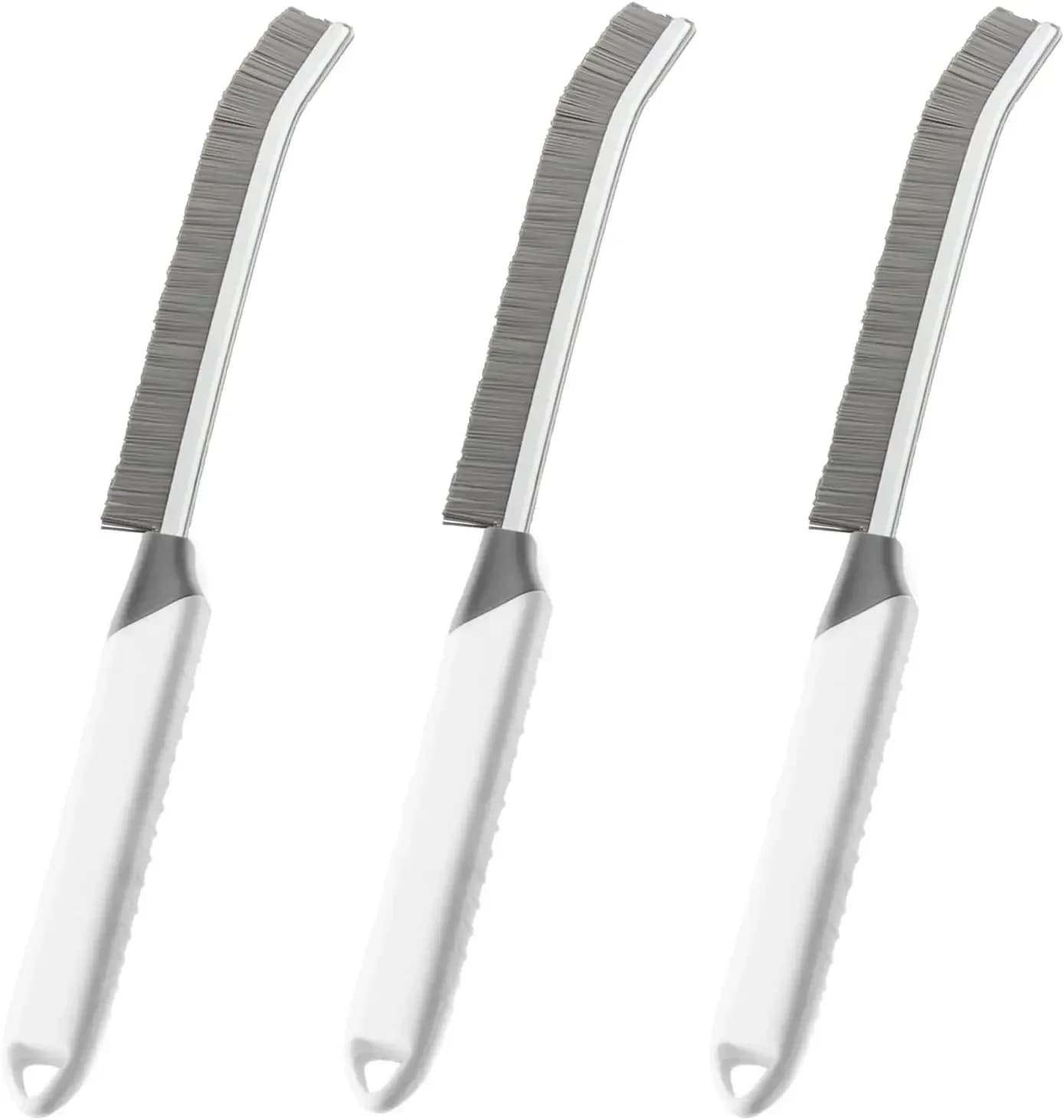 Set di 3 spazzole per la pulizia di fughe e spazi vuoti con 15 accessori ° Testa angolata in alluminio per cucina e bagno