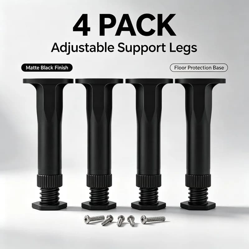 4 Only Adjustable Bed Leg Support Feet Fixed with Lock Nut Adjustable Height, Leveling, Anti-Slip, and Load-Bearing Bed Frame