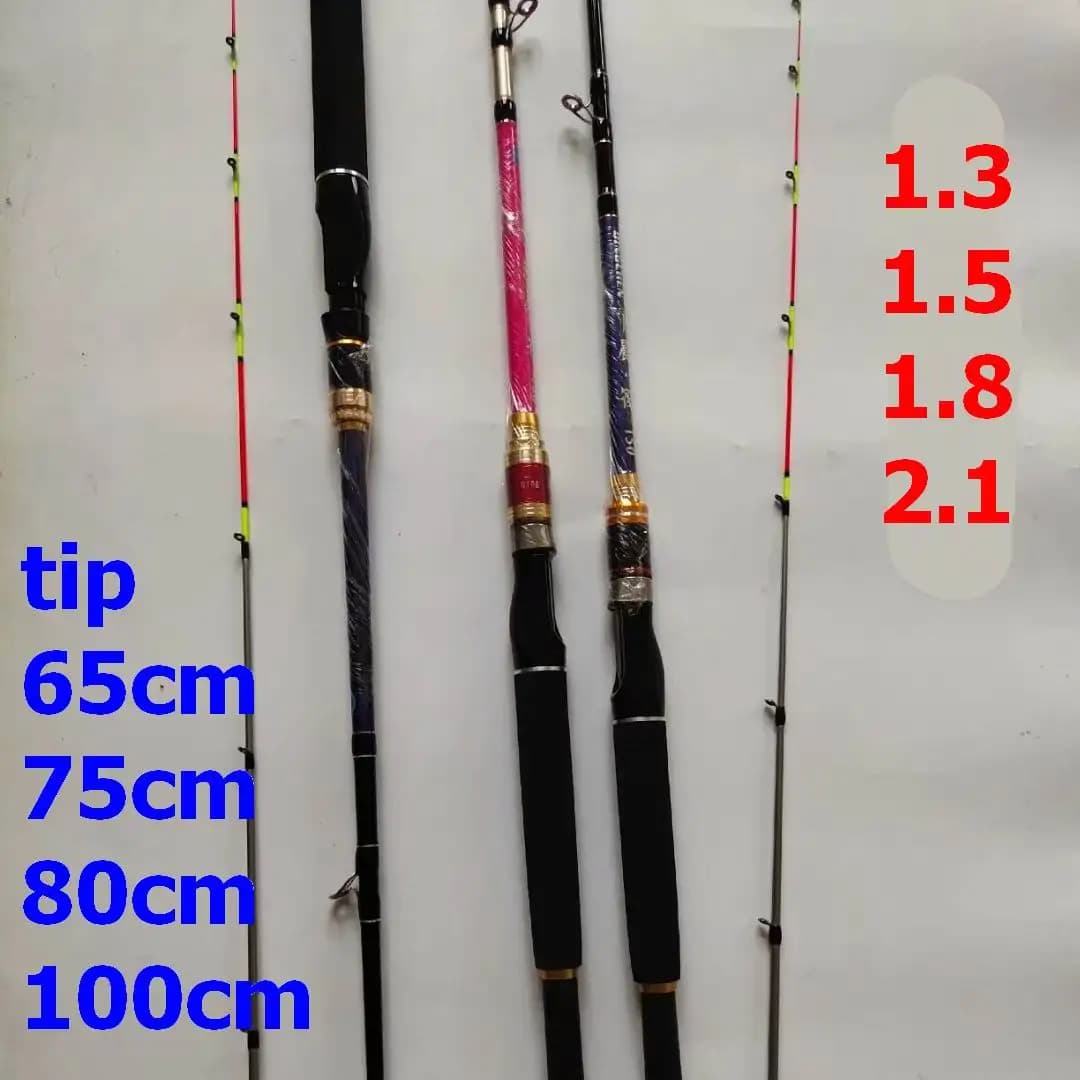 ZZ98 1.3m 1.5m 1.8m Ice Raft 2 sezioni canna da pesca punta in fibra di vetro Dia. Diametro titanio 0.8mm. Punta 0.5mm 65cm 75cm 80cm o 1m