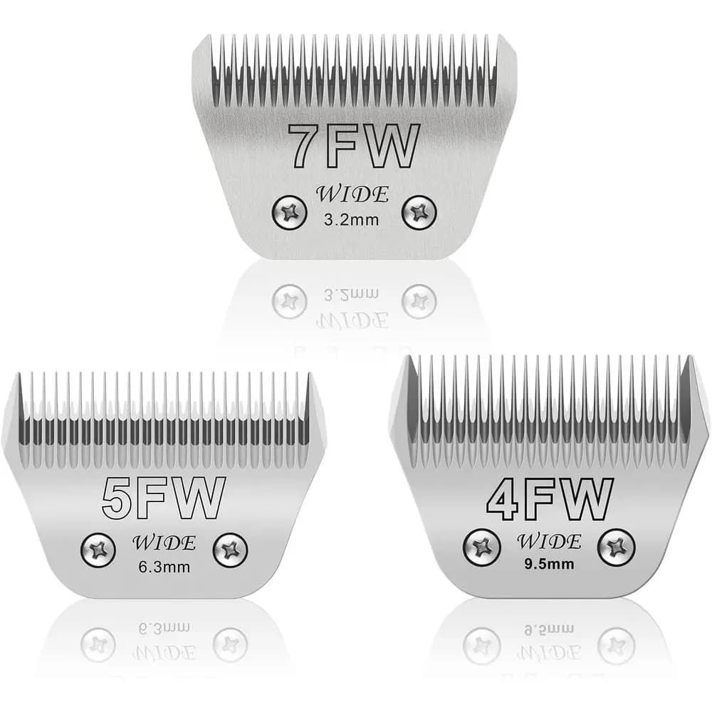 Kit Completo per Toelettatura Animali con Lame Staccabili, Compatibile con Tosatrici, Taglia da 3,2mm a 9,5mm per Animali di Grossa Taglia