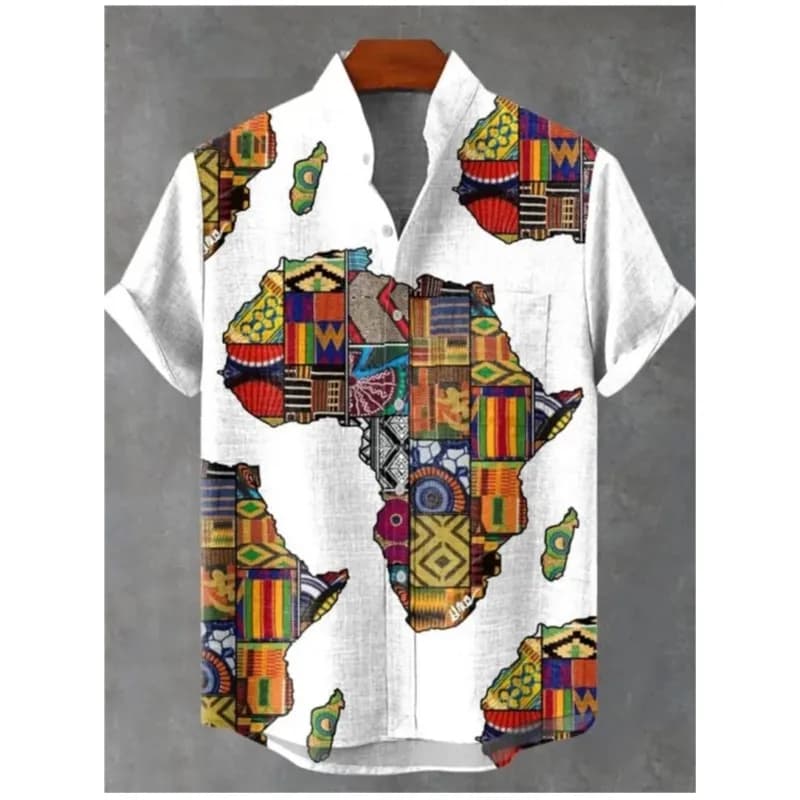 Camicia casual alla moda da uomo a maniche corte con motivo stampato in 3D Camicia di abbigliamento Camicia di lino Camisa Hawaiana Hombre Cosas Baratas