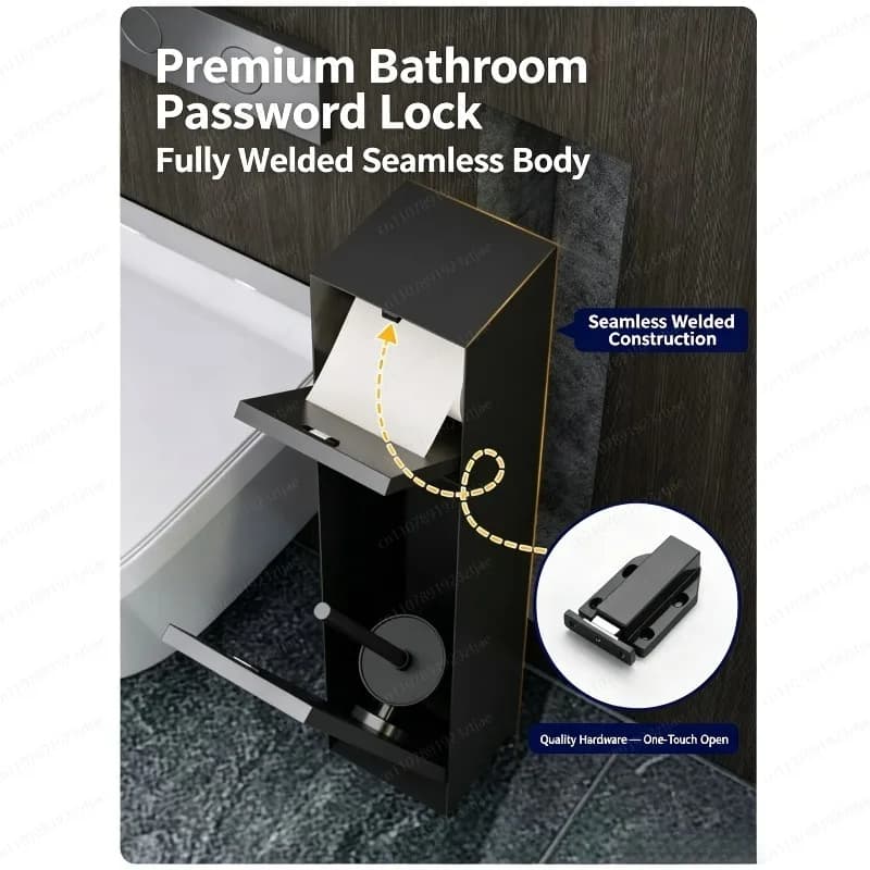 1.2mm Thick 304 Stainless Steel Recessed Niche, Toilet Brush & Tissue Box for Bathroom Hotel