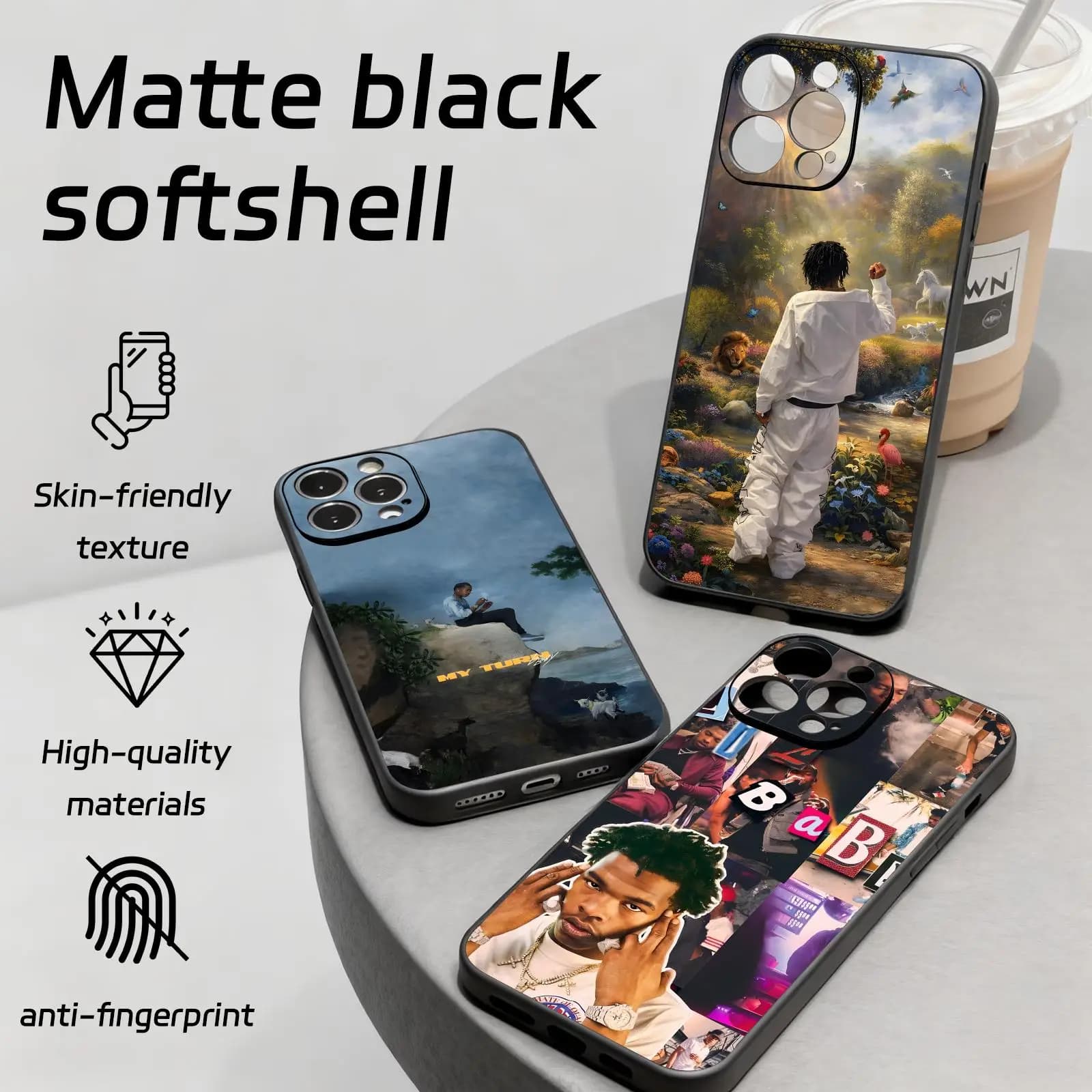 rapper 4PF Lil Baby Phone Case For iPhone17 16 16e 15 14 13 12Plus Mini Pro Max Soft black Shockproof Cover