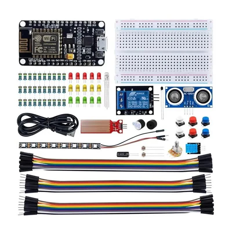 Modulo Sensore di Sviluppo WiFi AU61-ESP8266 - Kit IoT Compatibile con Arduino con Breadboard e Componenti Essenziali