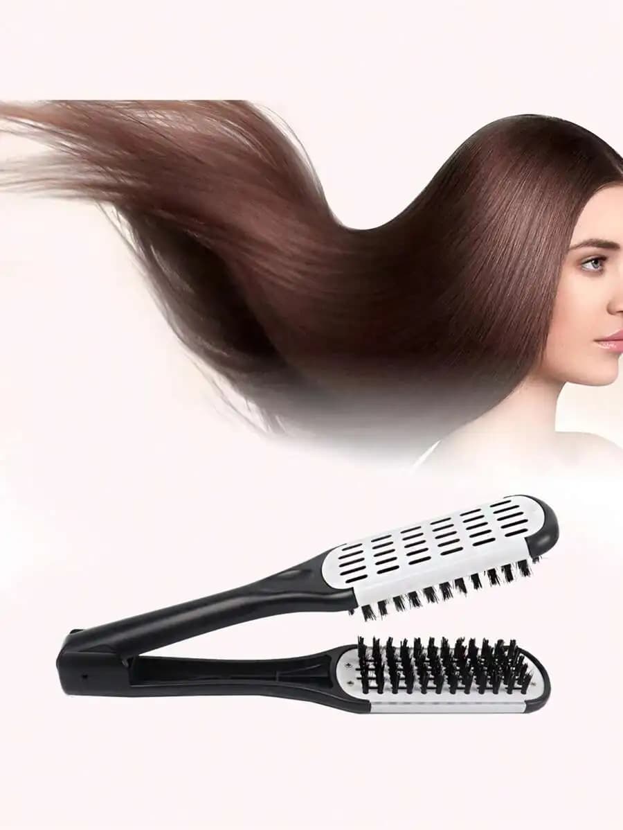 Steering brush for double face hair to smooth and hair