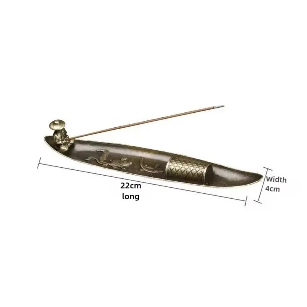 Metal Incense Stick Burner Boat Shape Ancient Style Incense Stick Holder Classical Elegance Aromatherapy Ornament