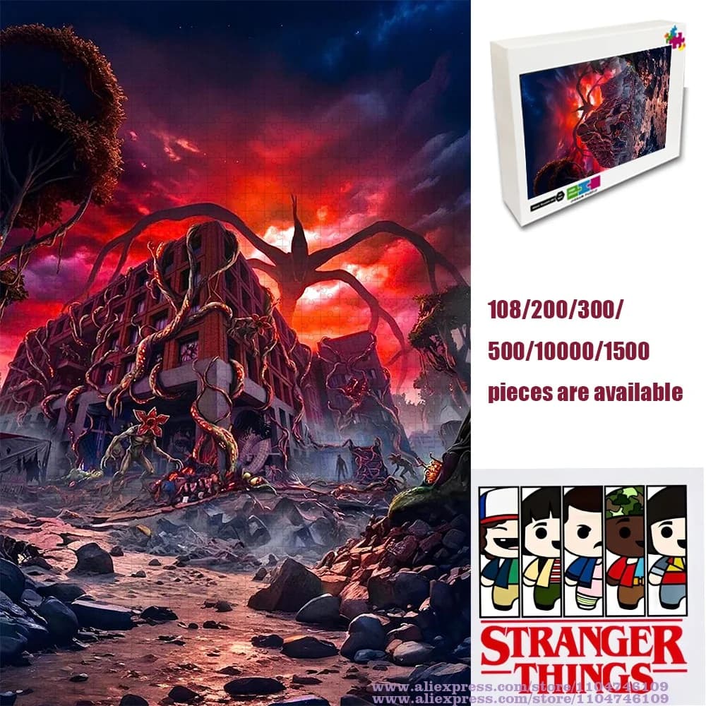 Puzzle di Stranger Things, Puzzle Demogorgone 108/200/300/500/1000/1500 Pezzi, Puzzle di Intelligenza per Bambini, Decorazione per la Casa