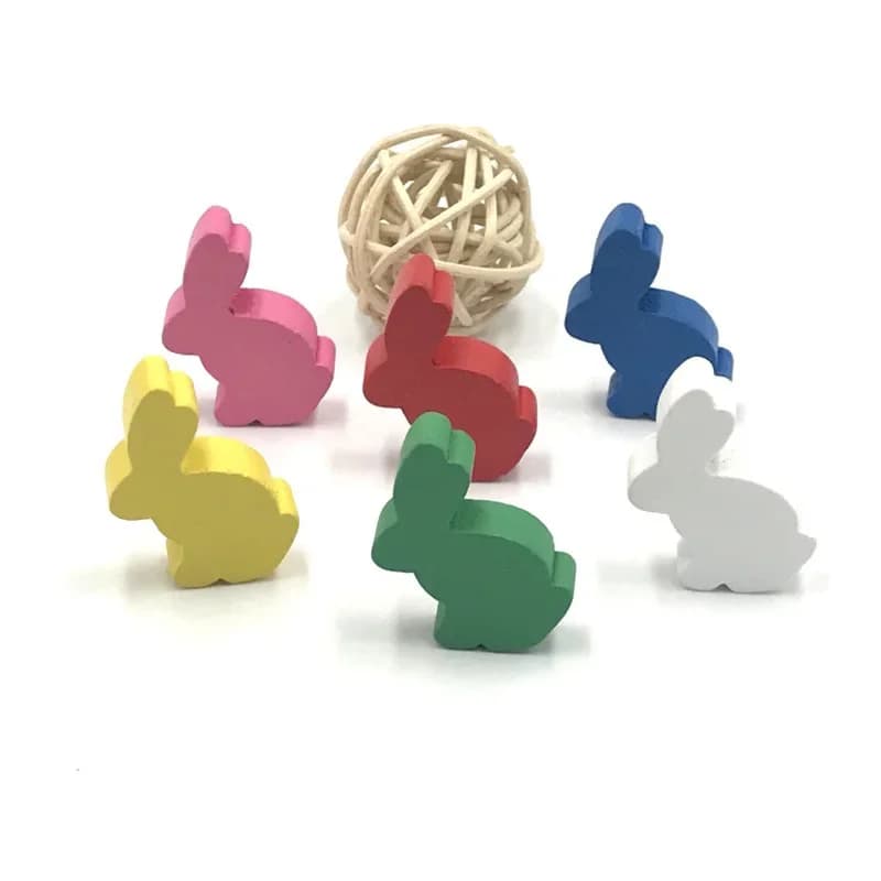 6 pezzi/set accessori per pezzi degli scacchi di coniglio fai da te giochi in legno