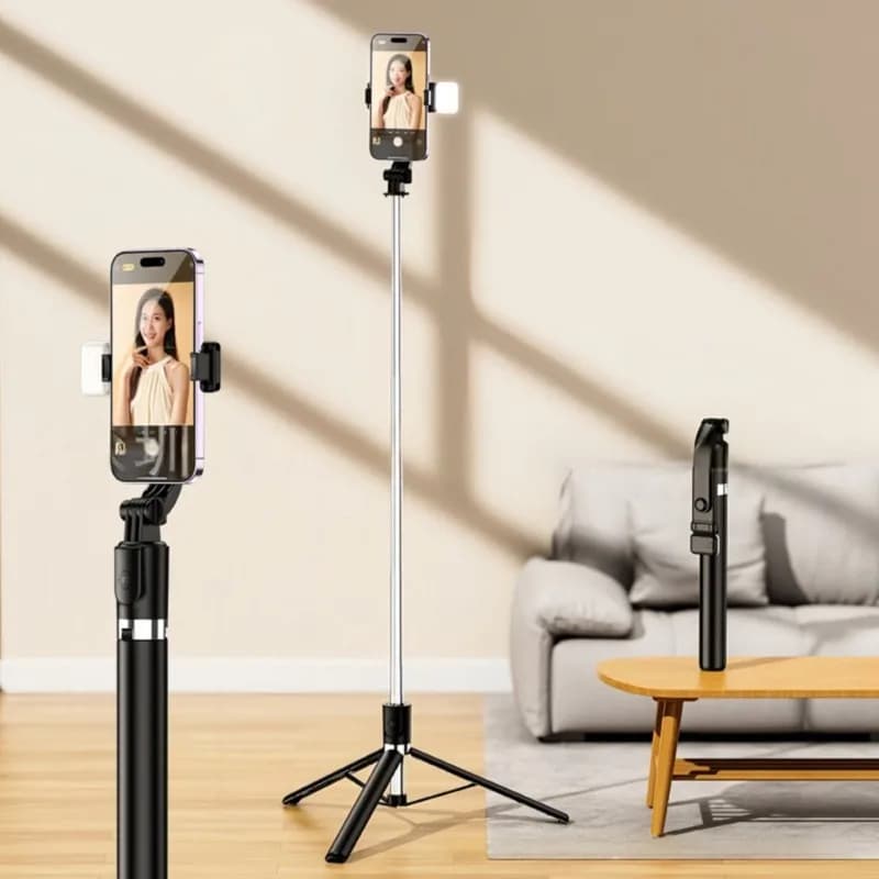 【GIORNO DEL GIORNO DI GRAZIA】Treppiede per selfie con altezza regolabile da 170 cm con luce LED e telecomando Bluetooth per smartphone Android