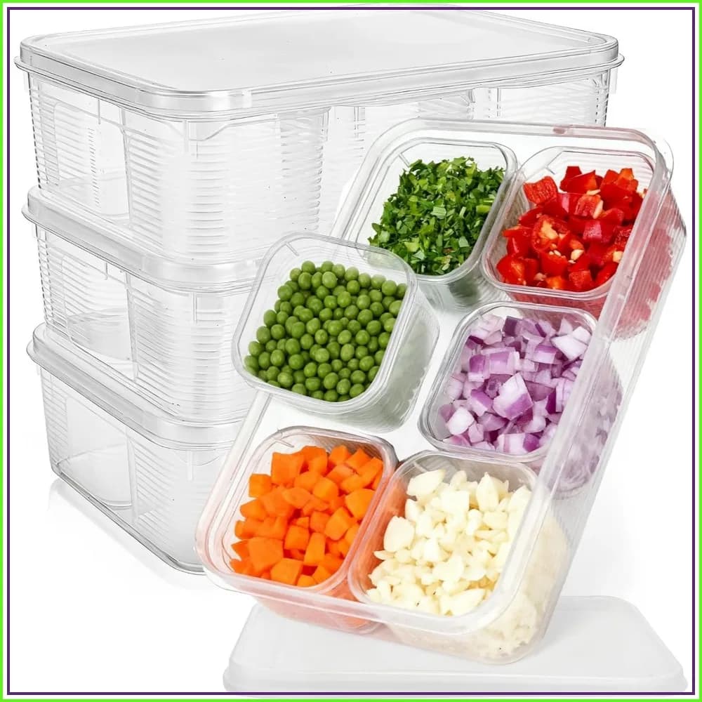 28-Piece Fridge Organizer Set with 24 Removable Bins, Stackable Meal Prep Containers for Fruits & Veggies